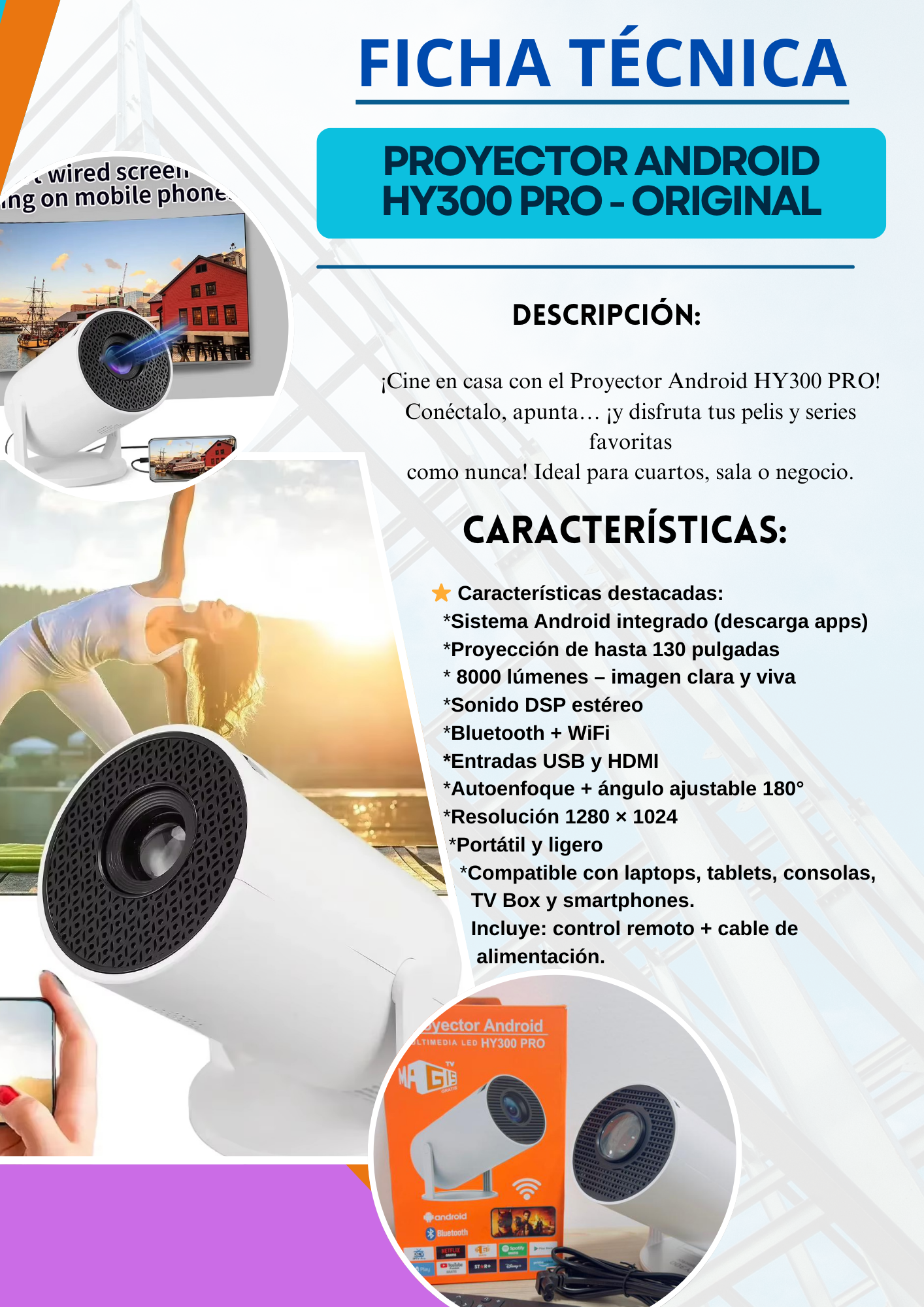 PROYECTOR ANDROID HY300  INFINITY