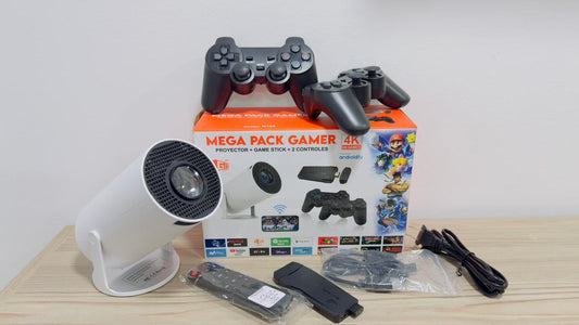 PACK GAMER 4K PROYECTOR + GAME STICK+ 2 MANDOS- ORIGINAL